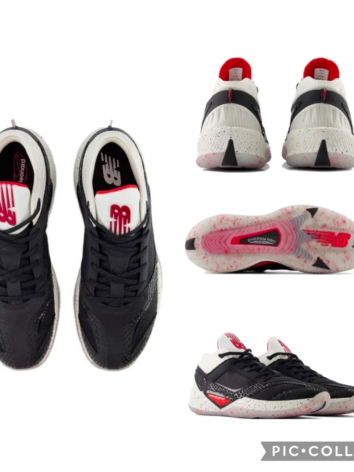 New Balance Black White Red Men's Athletic Shoes